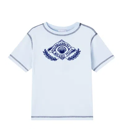 Dolce & Gabbana Printed Cotton Jersey T-shirt In Blue