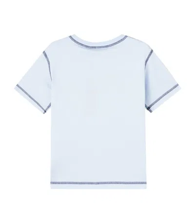 Dolce & Gabbana Printed Cotton Jersey T-shirt In Blue
