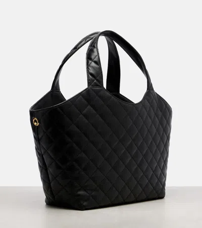 Saint Laurent Icare Medium Quilted Leather Shoulder Bag In Black