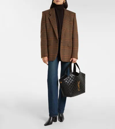 Saint Laurent Icare Medium Quilted Leather Shoulder Bag In Black