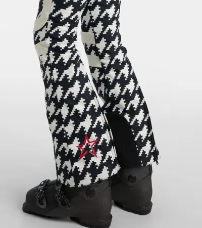 Perfect Moment Polar Flare Houndstooth Down Ski Suit In Black