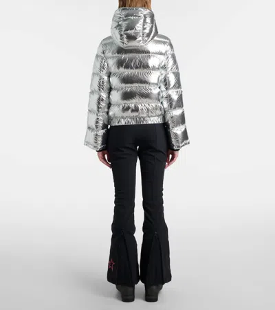 Perfect Moment Polar Flare Down Jacket Xs In Silver-foil