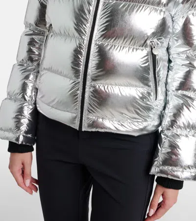 Perfect Moment Polar Flare Down Jacket Xs In Silver-foil