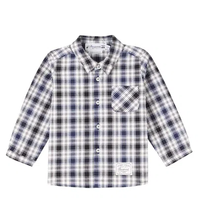 Bonpoint Baby Malo Checked Cotton Shirt In Blue