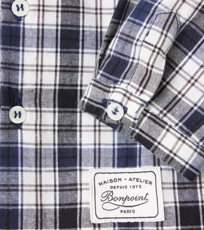 Bonpoint Baby Malo Checked Cotton Shirt In Blue