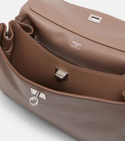 Balenciaga Women Rodeo Medium Leather Crossbody Bag In Brown