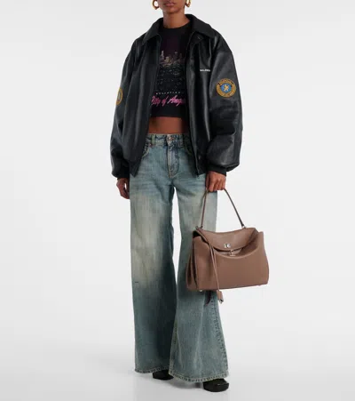 Balenciaga Women Rodeo Medium Leather Crossbody Bag In Brown