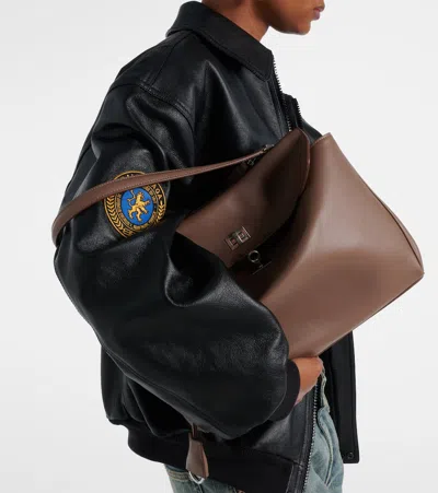 Balenciaga Women Rodeo Medium Leather Crossbody Bag In Brown