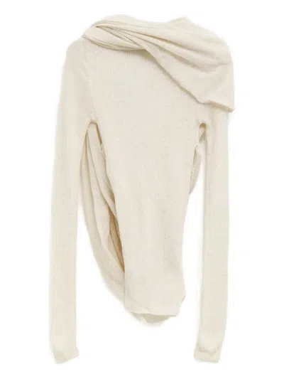 Paloma Wool Cowl-effect Knitted Top In White