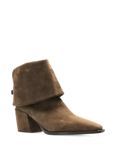 Agl Attilio Giusti Leombruni 70mm Abigail Pointed-toe Fold-over Boots In Brown