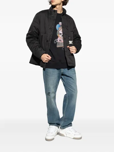 Ps By Paul Smith Snake-print Crew-neck Sweatshirt In Black