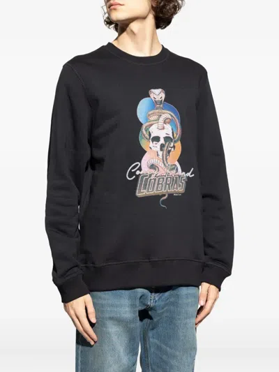 Ps By Paul Smith Snake-print Crew-neck Sweatshirt In Black