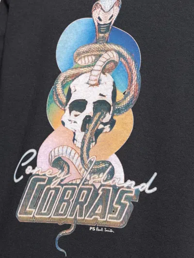 Ps By Paul Smith Snake-print Crew-neck Sweatshirt In Black