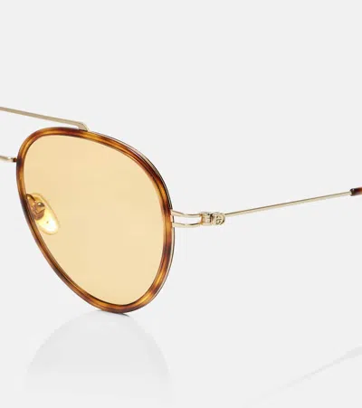 Gucci Gg Tiny Aviator Sunglasses In Brown
