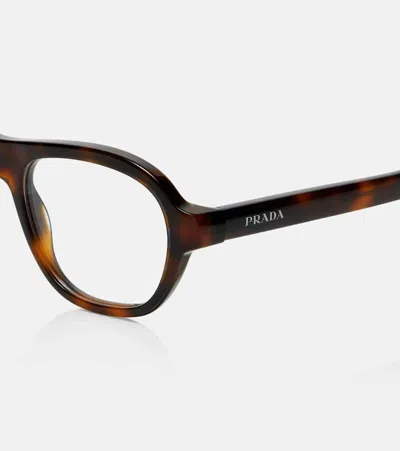 Prada Round-frame Tortoiseshell Glasses In Multi