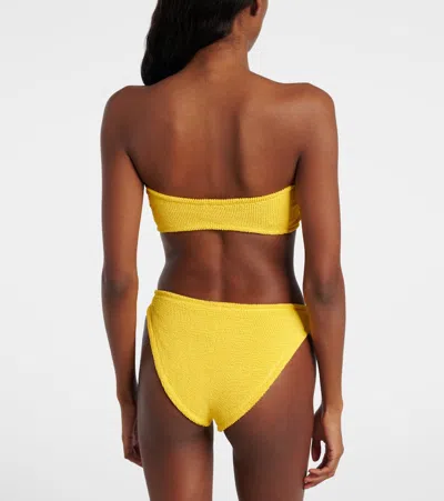 Hunza G Jean Seersucker Bandeau Bikini In Yellow