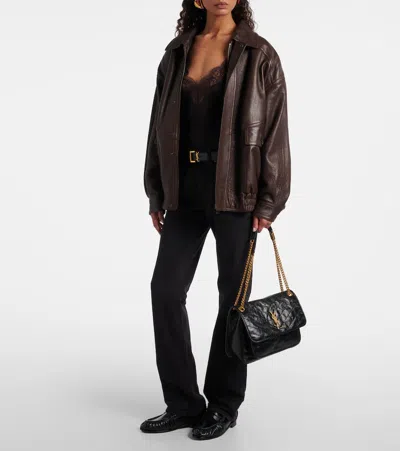 Saint Laurent Niki Medium Leather Shoulder Bag In Black