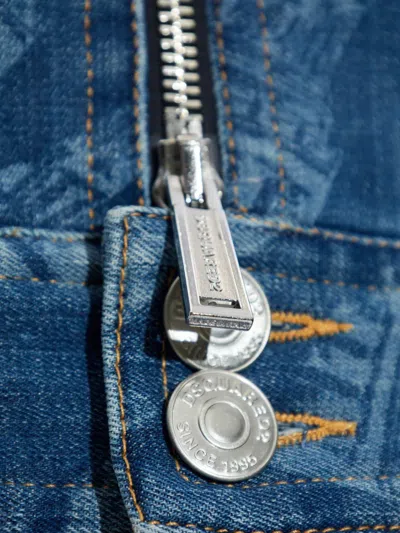 Dsquared2 X Vaquera Off-shoulder Zip-fastening Jacket In Blue