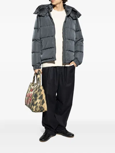 Add Hooded Zip-up Ped Jacket In Gray