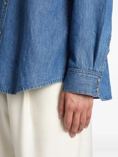 Lardini Western-style Denim Shirt In Blue