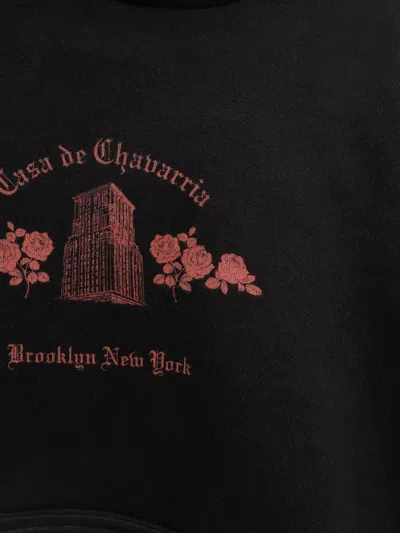 Willy Chavarria Mens Black Casa De Chavarria Relaxed-fit Cotton-jersey Hoodie In Black