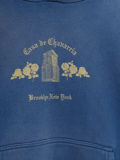 Willy Chavarria Casa De Chavarria Hooded Cotton Sweatshirt In Blue