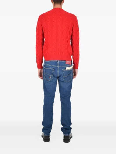 Jacob Cohen Cable-knit Sweater In Red