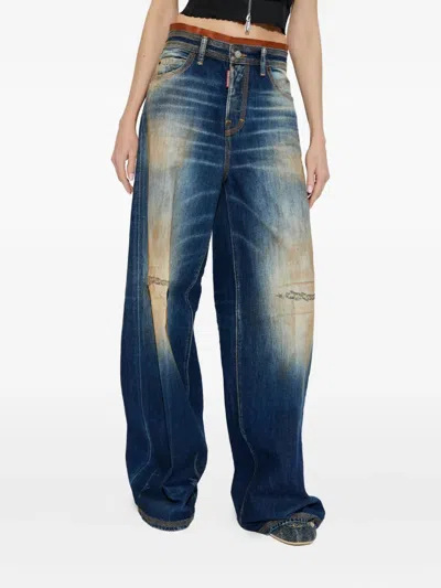 Dsquared2 Jeans With Belt Loops In Blue