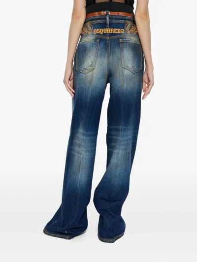 Dsquared2 Jeans With Belt Loops In Blue