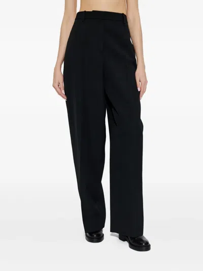 Jil Sander Front-pleated Wool Trousers In Black