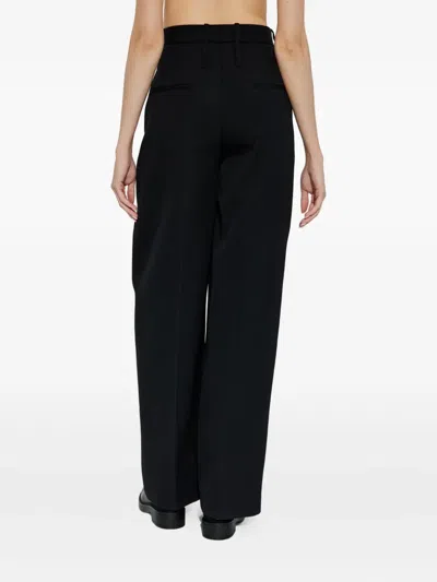 Jil Sander Front-pleated Wool Trousers In Black