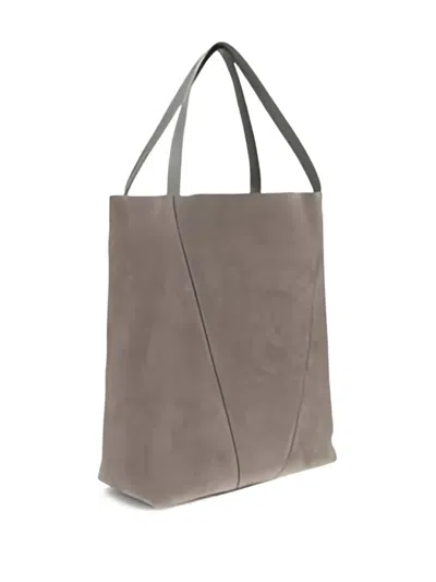 Chloé Spin Suede Tote Bag In Gray