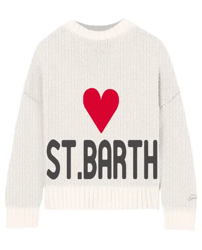 Mc2 Saint Barth Kyla Heart Knitwear In White