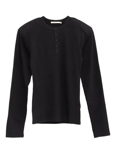 Paloma Wool Henley-neck Knitted Top In Black