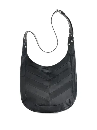 Valentino Garavani Medium Hoboho Bag In Chevron-pattern Nappa In Black