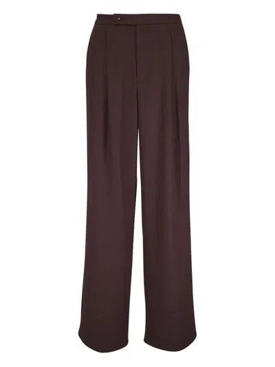 Vince Womens Mocha Pleated Wide-leg Stretch-woven Trousers In Brown