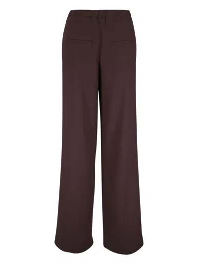 Vince Womens Mocha Pleated Wide-leg Stretch-woven Trousers In Brown