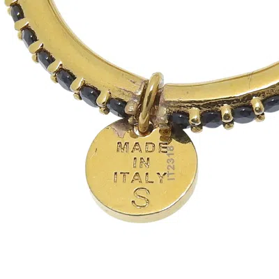 Pre-owned Fendi Gold Black Gold Plating Band Ring () In Multi