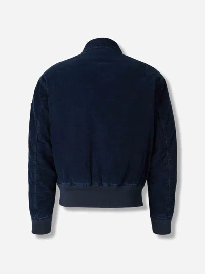 Stone Island Denim Long Coat By In Blue