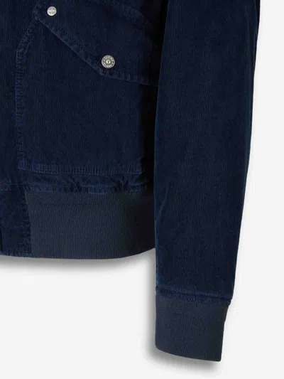 Stone Island Denim Long Coat By In Blue