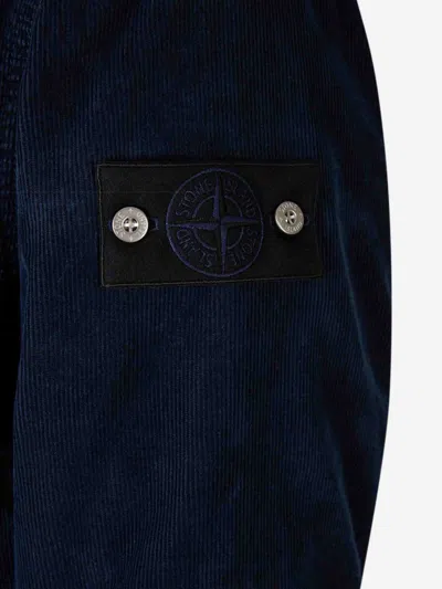 Stone Island Denim Long Coat By In Blue