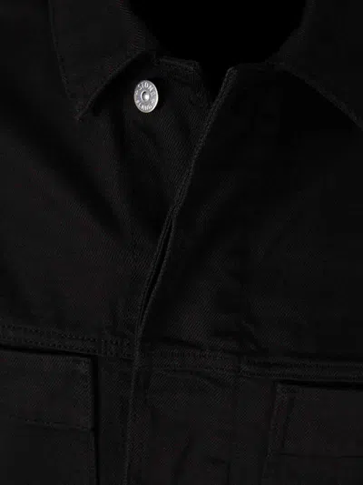 Stone Island Denim Long Coat By In Black