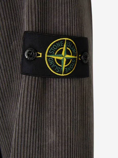 Stone Island Logo-patch Jacket In Brown