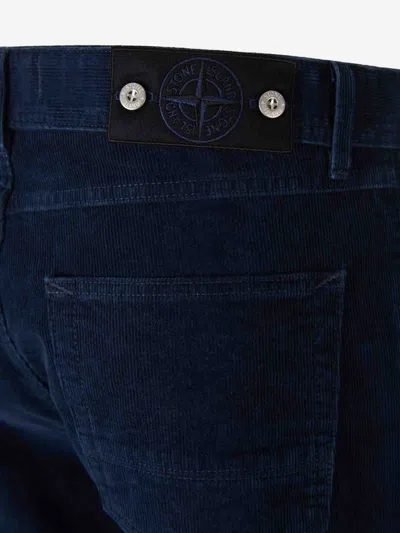 Stone Island Denim Wide Leg Jeans In Blue