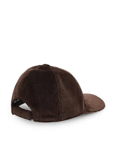 Miu Miu Logo-patch Corduroy Baseball Cap In Brown