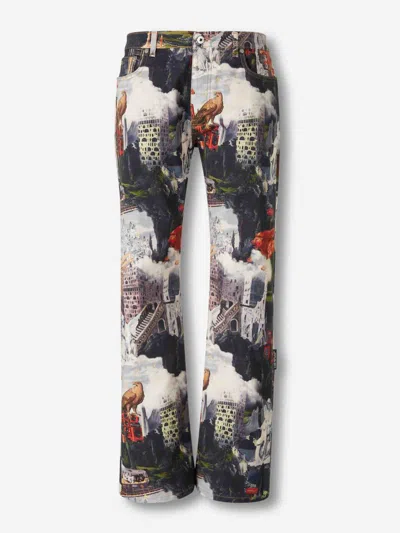 Off-white Flared Print Jeans In Multi