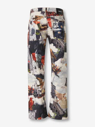 Off-white Flared Print Jeans In Multi