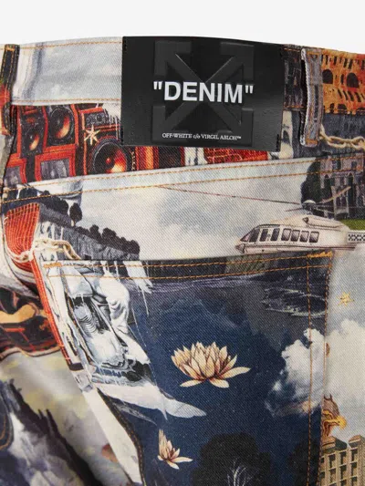 Off-white Flared Print Jeans In Multi