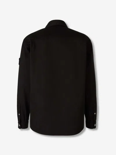 Stone Island Denim Long Coat By In Black