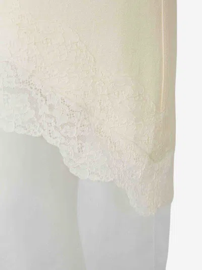 Jil Sander Asymmetric Lace Midi Skirt In White